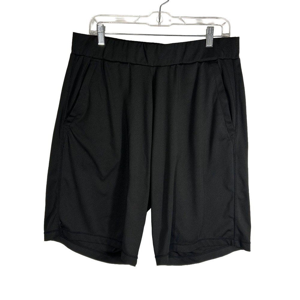 32 Degrees Cool Mens Black Athletic Shorts Size Large Elastic Waist Drawstring